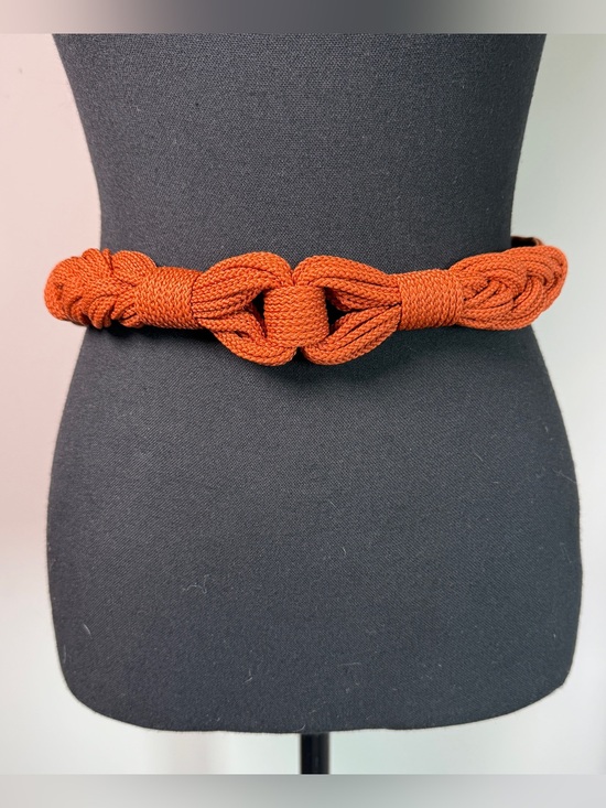 Accessories - Vintage Rust Macrame Rope Knot Belt | Boho Wide Waist Belt | Burnt Sienna | S/M